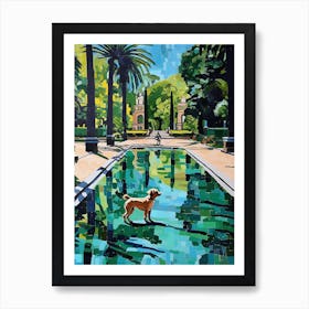 Painting Of A Dog In Parque Del Retiro, Spain In The Style Of Matisse 01 Art Print