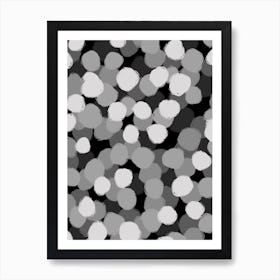 Black And White Dots Abstract Art Print