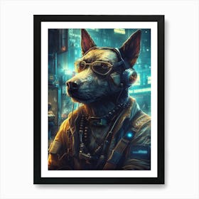 Cyberpunk Dog 12 Art Print