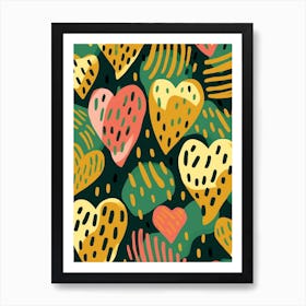 Heart Modern Cute Doodle Line 2 Art Print