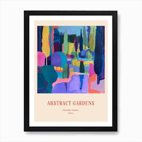 Colourful Gardens Versailles Gardens France 1 Red Poster Art Print