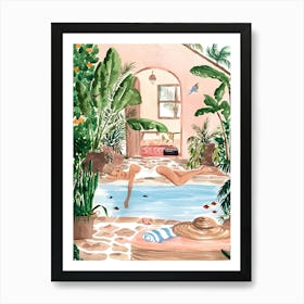  Poolside Siesta 2 Art Print