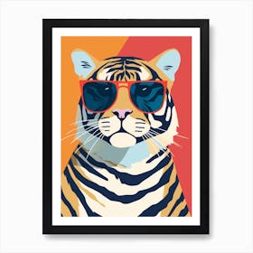 Little Siberian Tiger 3 Wearing Sunglasses Art Print
