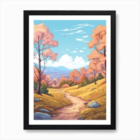 Appalachian Trail Usa 2 Hike Illustration Art Print