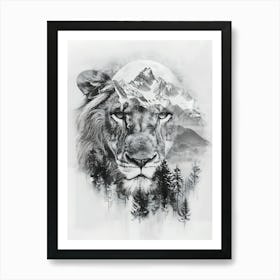 Lion In The Forest 12 Art Print