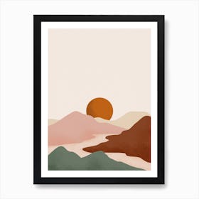 Sunset Over The Mountains Art Print