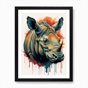 Rhino Art Print