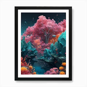 Pink Forest Art Print