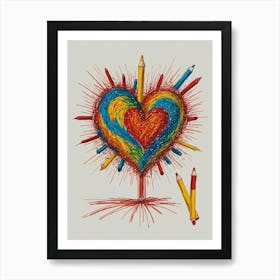 Heart Of Pencils 2 Art Print