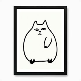 Ink Cat Line Drawing 2 Art Print