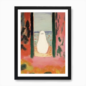 Painted Ghost, Matisse Style, Spooky Halloween 2 Art Print