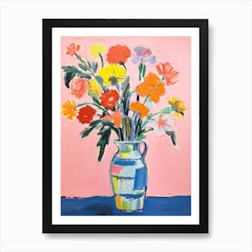 Flower Painting Fauvist Style Carnation 6 Art Print