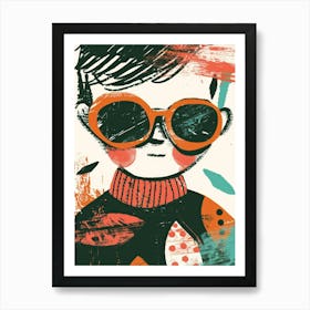 Boy In Sunglasses Art Print