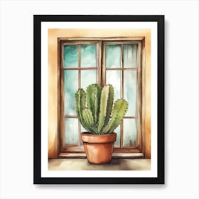 Saguaro Cactus Window 3 Art Print