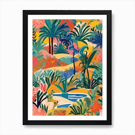 Colorful landscape Tropical Jungle Art Print
