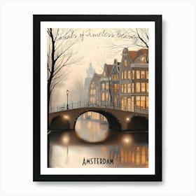 Amsterdam, minimalist soft tones palette, watercolor poster Art Print