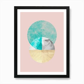 Geometry on pink background 5 Art Print