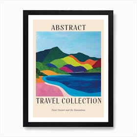 Abstract Travel Collection Poster Saint Vincent And The Grenadines 1 Art Print