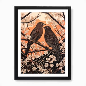 Art Nouveau Birds Poster Chimney Swift 3 Art Print