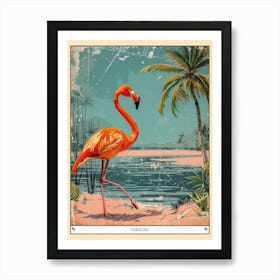 Greater Flamingo Pakistan Tropical Illustration 2 Poster Art Print