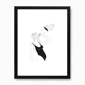 Grl Pwr White Art Print