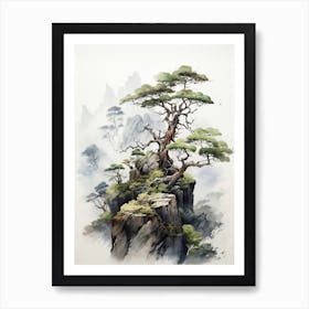 Yakushima Island In Kagoshima, Japanese Brush Painting, Ukiyo E, Minimal 1 Art Print