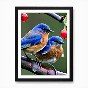 Eastern Bluebird-Reimagined 37 Art Print