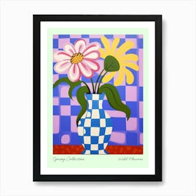 Spring Collection Wild Flowers Blue Tones In Vase 6 Art Print