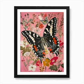 Floral Animal Painting Butterfly 4 Art Print