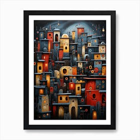 Random Houses Abstract A2 Art Print