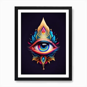Mysticism, Symbol, Third Eye Tattoo 1 Art Print