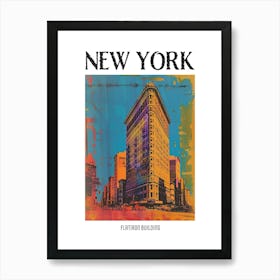 Flatiron Building New York Colourful Silkscreen Illustration 1 Poster Art Print