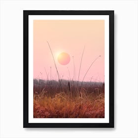 Minimal Sunset In The Forest Affiche