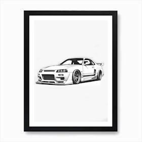 Nissan Gtr Line Drawing 9 Art Print