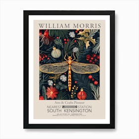 William Morris Prints Dragonfly Christmas Gift Winter Vintage Art Print