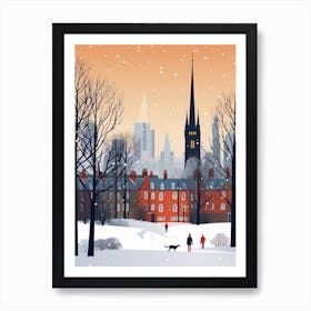 Retro Winter Illustration Glasgow United Kingdom 2 Art Print