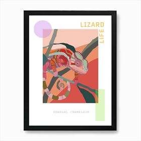 Senegal Chameleon Modern Abstract Illustration 2 Poster Art Print