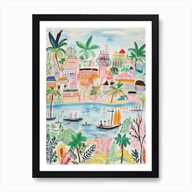 Jakarta, Dreamy Storybook Illustration 1 Art Print