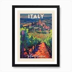 Montalcino Italy 3 Fauvist Painting Travel Poster Art Print