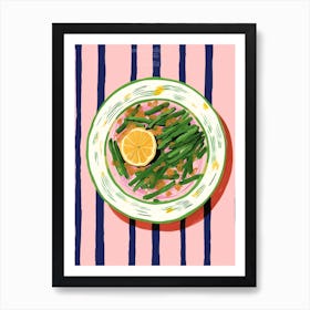 A Plate Of Olives, Top View Food Illustration 1 Art Print