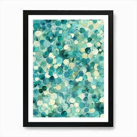 Aqua Polka Dots Art Print