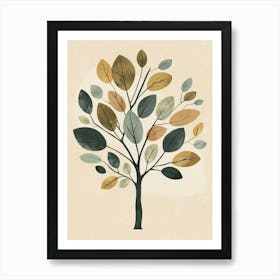 Lime Tree Minimal Japandi Illustration 1 Art Print