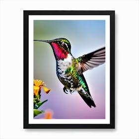 Male Ruby Throated Hummingbird -Reimagined 1 Art Print
