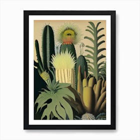 Chamaecereus Silvestrii Rousseau Inspired Garden 2 Art Print