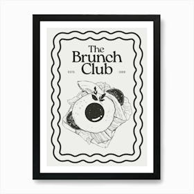 The Brunch Club | Trendy Vintage Retro Dining Room Kitchen Art Print