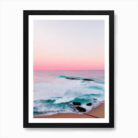 Coogee Beach, Sydney, Australia Pink Photography 2 Art Print