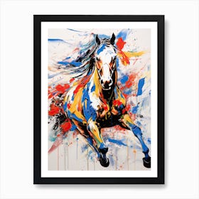 Horse Painting In The Style Of Abstract Expressionist 1 Art Print