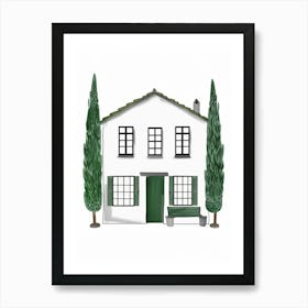 House With Green Shutters 1 Art Print