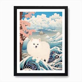 Arctic Fox Japanese Illustration 1 Art Print