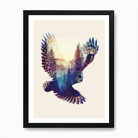 Owl In Flight Poster